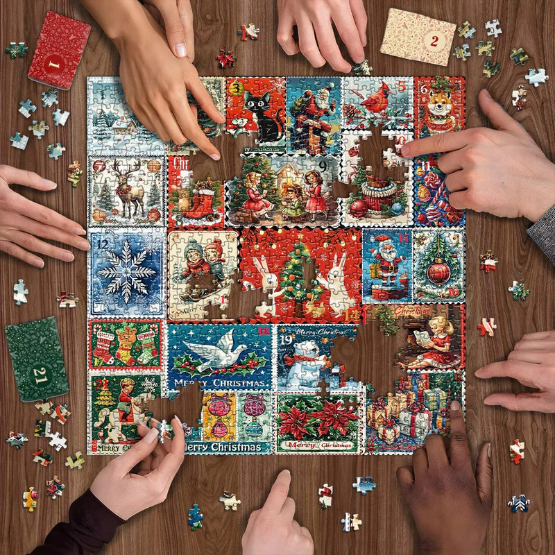 Blaudonau- Weihnachtsstempel Adventskalender Puzzle 1000 Teile