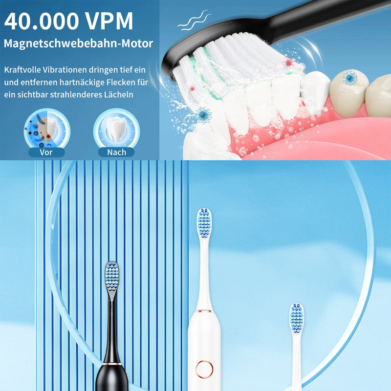 Elektrische Zahnbürste mit sechs Reinigungsstufen