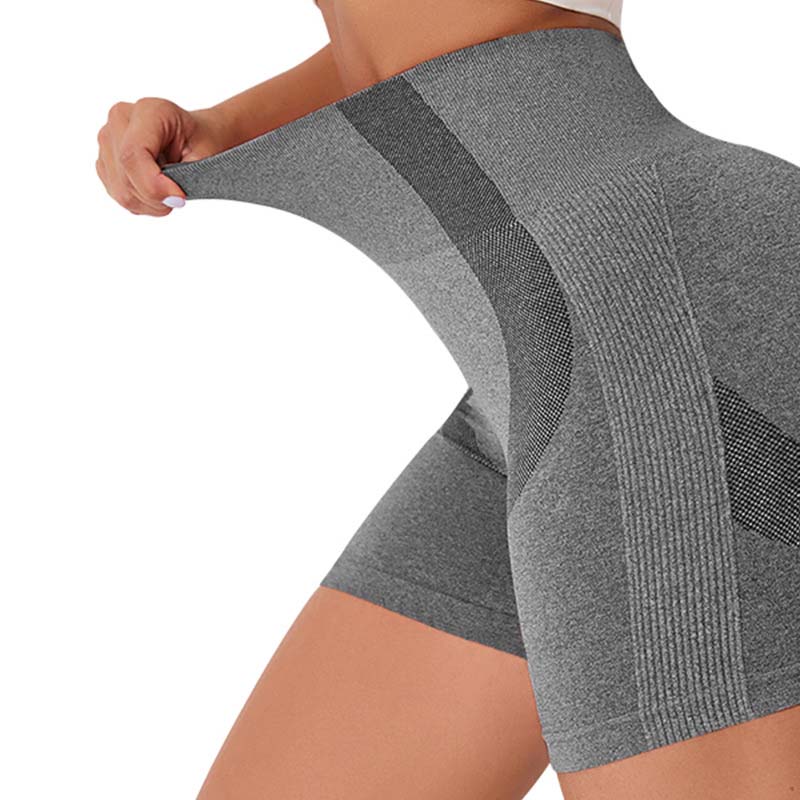 Blaudonau- Bauchkontrollierende Gym-Shorts für Damen mit hoher Taille