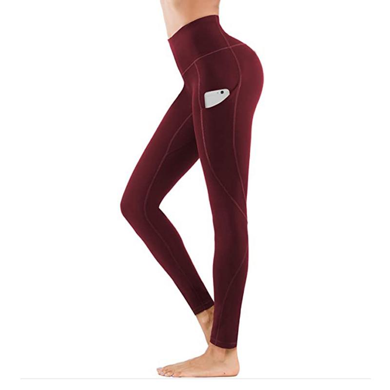 Blaudonau- Leggings mit hoher Taille Weinrot