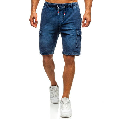 Blaudonau- Fünf-Punkt gewaschene Jeansshorts