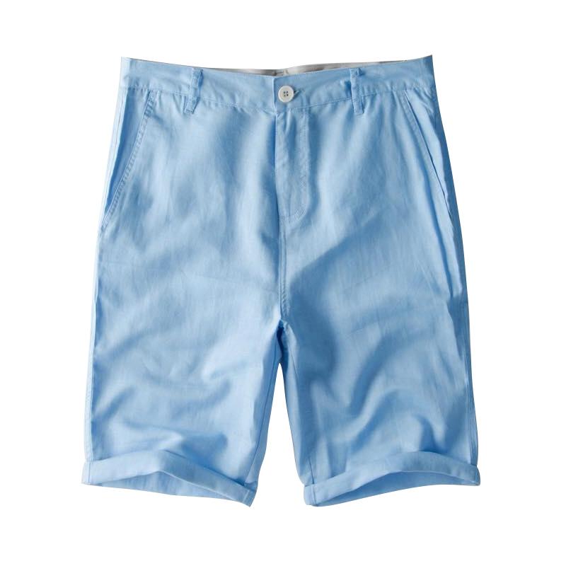 Blaudonau- Herren Shorts aus Leinen & Baumwolle Hellblau