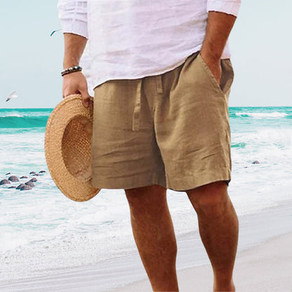 Blaudonau- Herren-Strandshorts aus Baumwoll Leinen