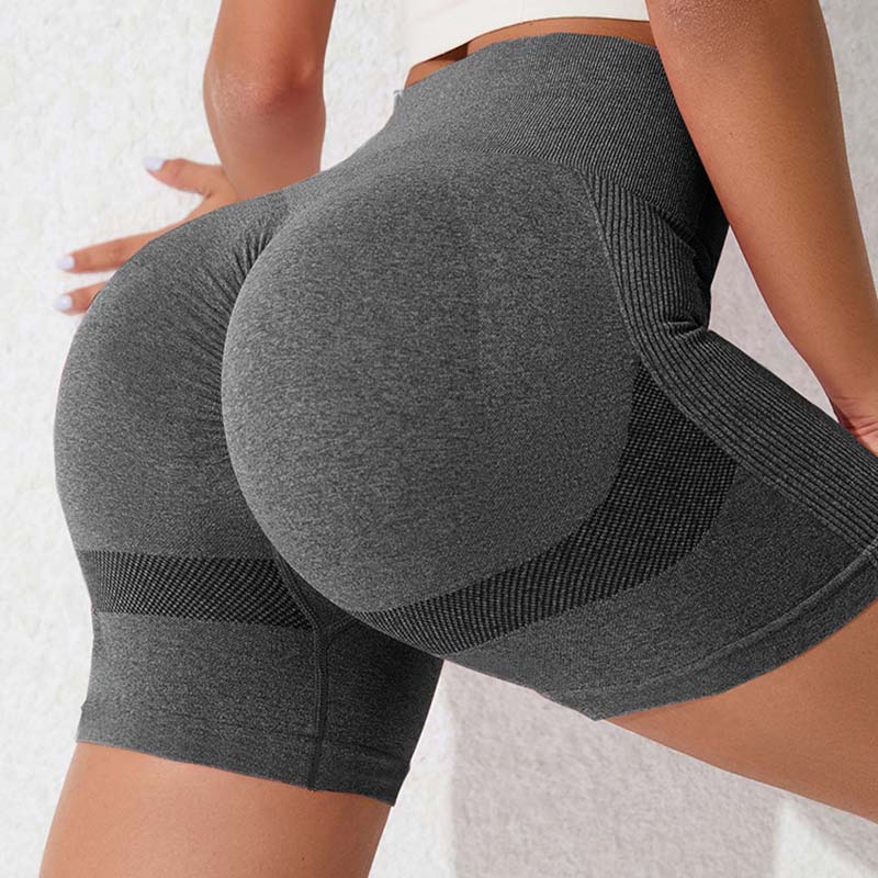 Blaudonau- Bauchkontrollierende Gym-Shorts für Damen mit hoher Taille