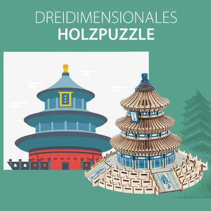 Blaudonau- Dreidimensionales Holzpuzzle