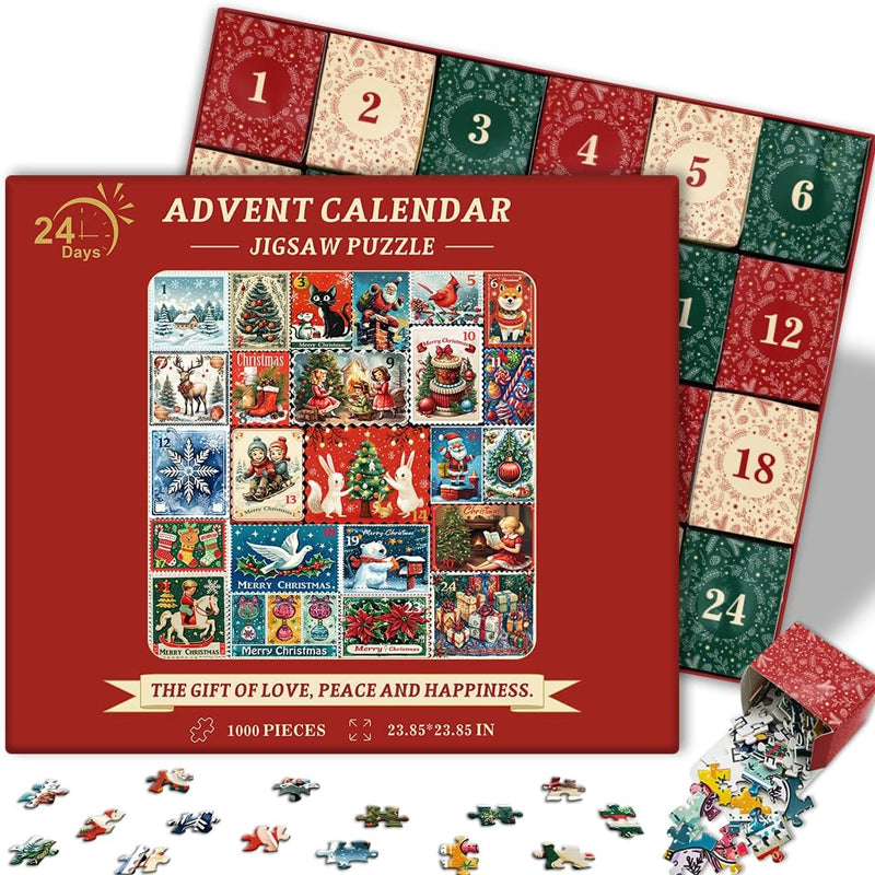 Blaudonau- Weihnachtsstempel Adventskalender Puzzle 1000 Teile