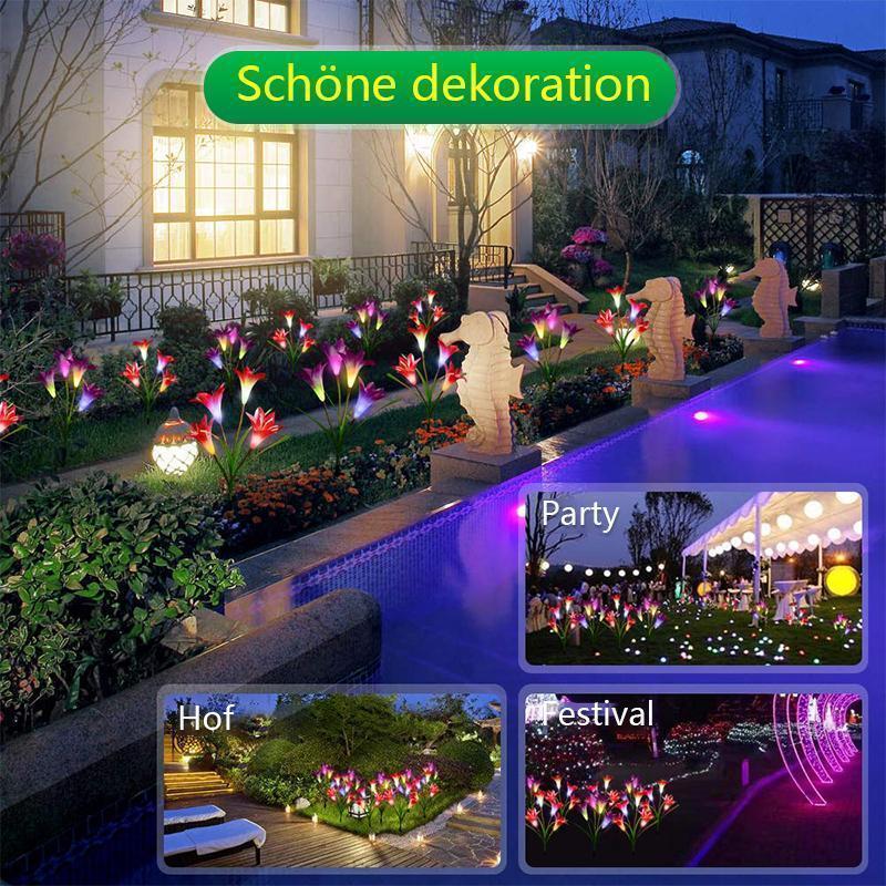 Blaudonau- Solarbetriebene LED-Blume, Solar Garten Stake Lichter