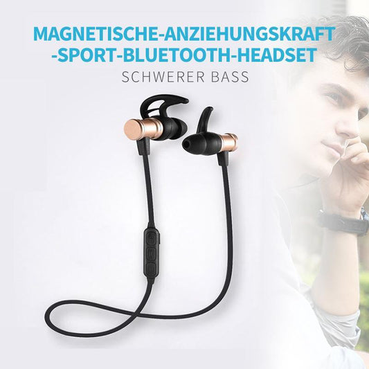 Blaudonau- Bluetooth-Kopfhörer, Stereo-In-Ear-Ohrhörer, sicherer Sitz für Sport, Fitnessstudio, Reisen (wasserdicht, Noise Cancelling Mic)