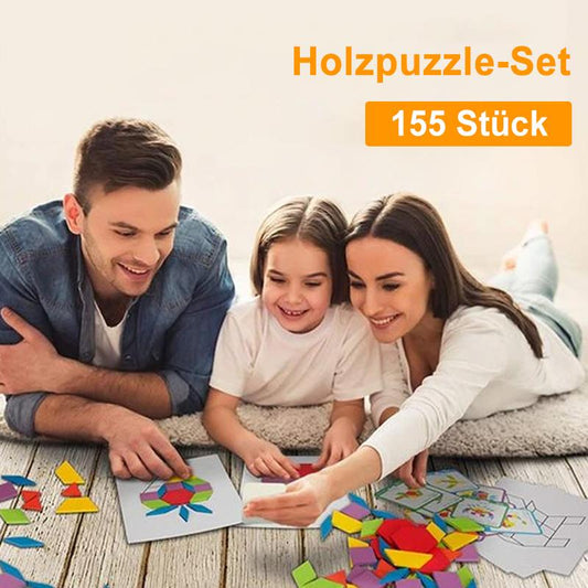 Blaudonau- 155 Stück Holzpuzzle-Set