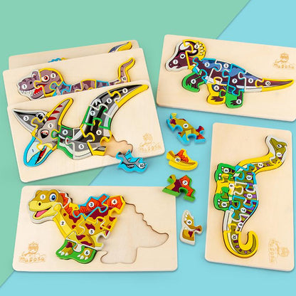 Blaudonau- Nettes Vorschulpädagogisches Dinosaurier-Puzzle