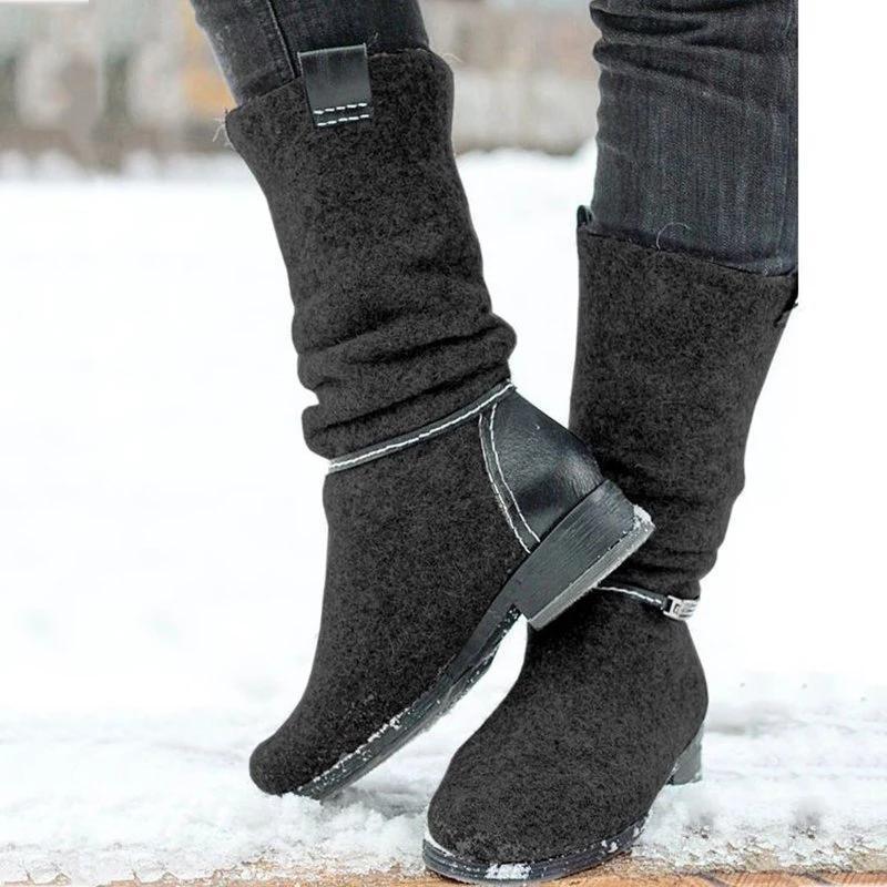 Blaudonau- Outdoor Winterstiefel mit niedrigen Absätzen