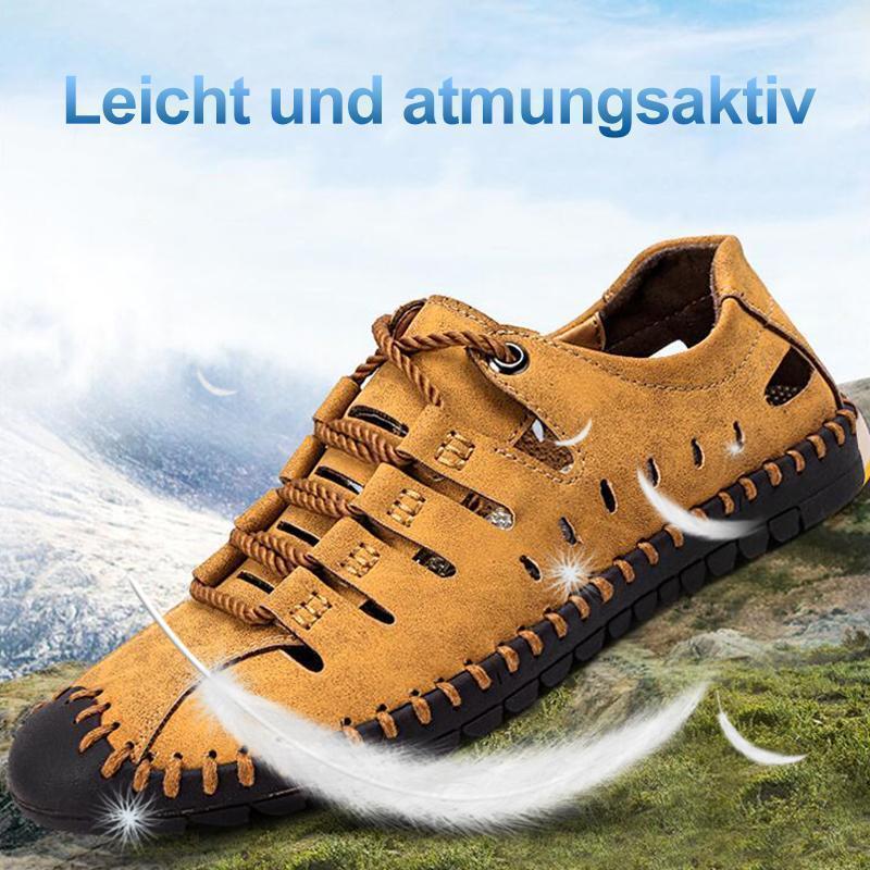 Blaudonau- Männer Nähen Mikrofaser Leder Aushöhlen Lässige Sandalen