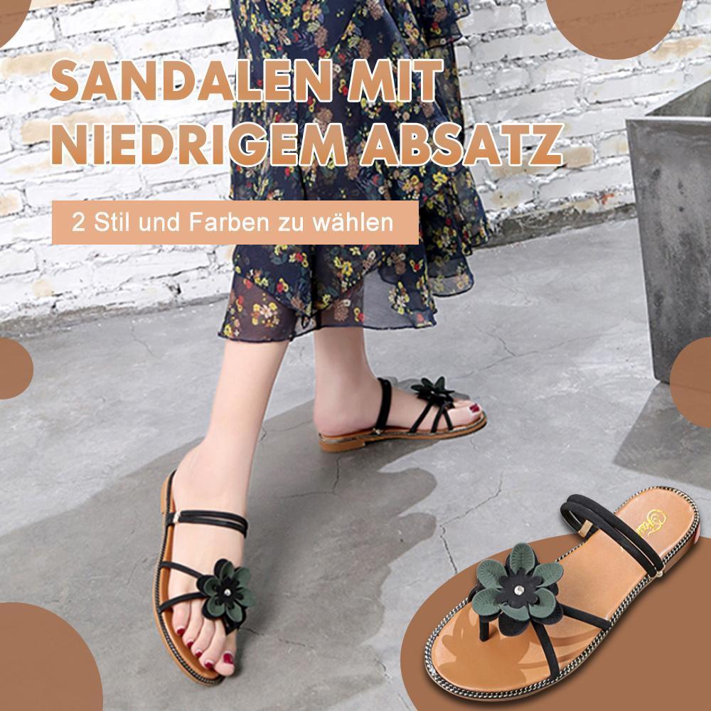 Blaudonau- Sandalen mit niedrigem Absatz