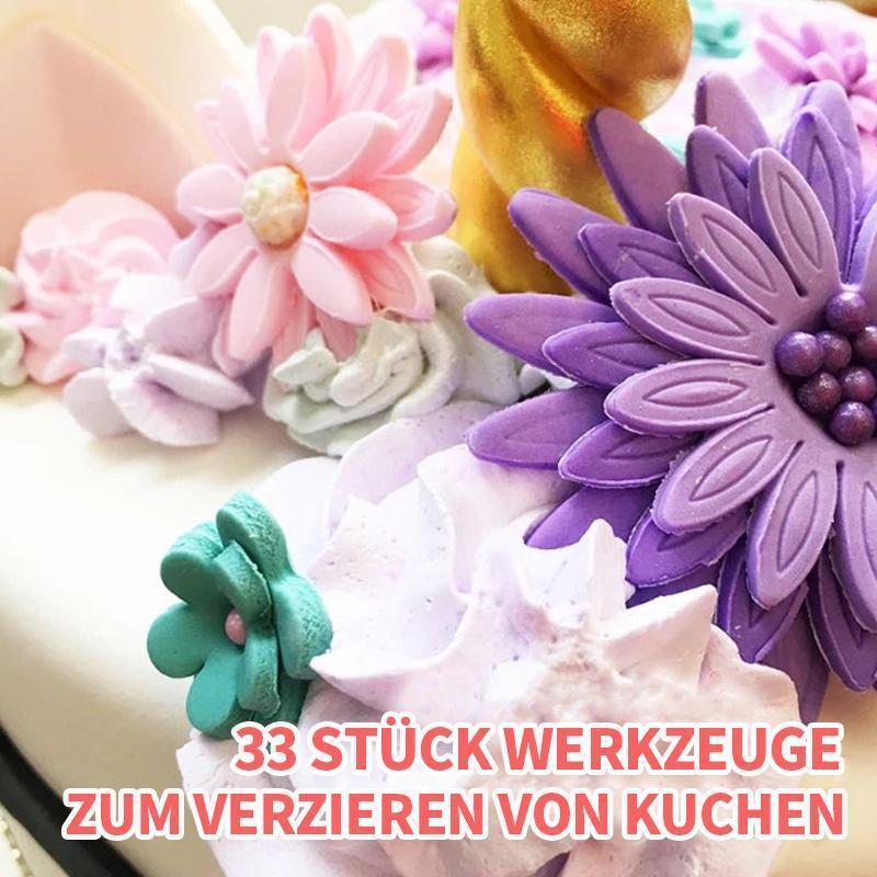 Blaudonau- 33 Stück Werkzeuge zum Verzieren von Kuchen