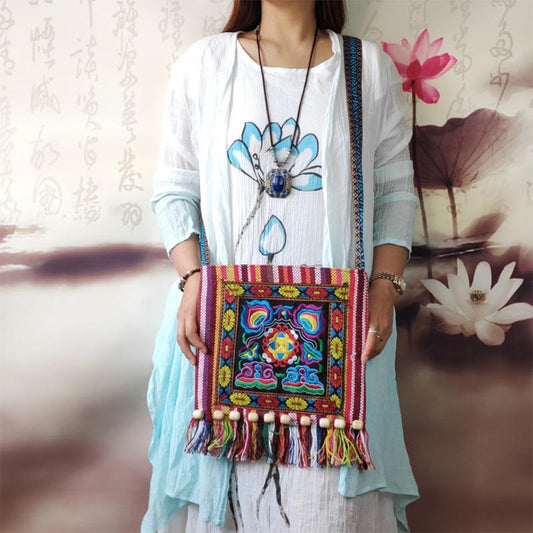 Blaudonau- Boho Quaste Handtasche