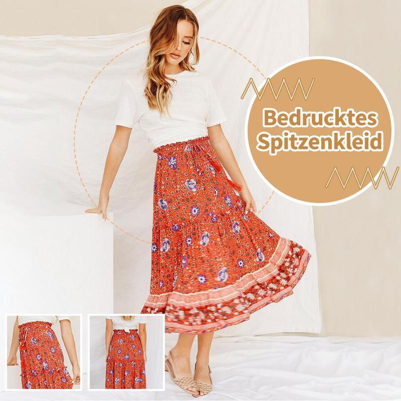 Blaudonau- Bedrucktes Spitzenkleid