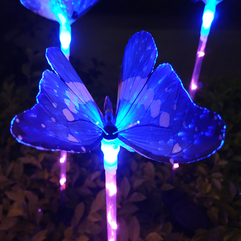 Blaudonau- Solarenergie Schmetterlings Garten dekorative Lichter (3 STÜCKE)