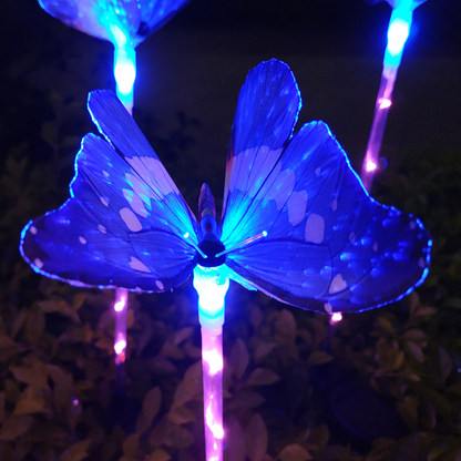 Blaudonau- Solarenergie Schmetterlings Garten dekorative Lichter (3 STÜCKE)