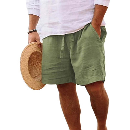 Blaudonau- Herren-Strandshorts aus Baumwoll Leinen