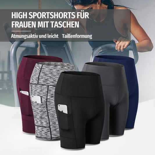 Blaudonau- Hohe Taille Laufen Yoga Shorts