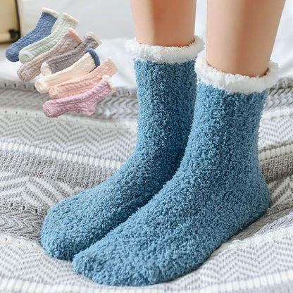 Blaudonau- Dicke Fleece Socken