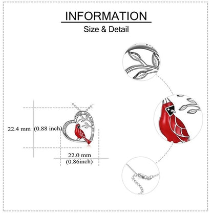 Blaudonau- Kardinal Heart Anhänger Halskette