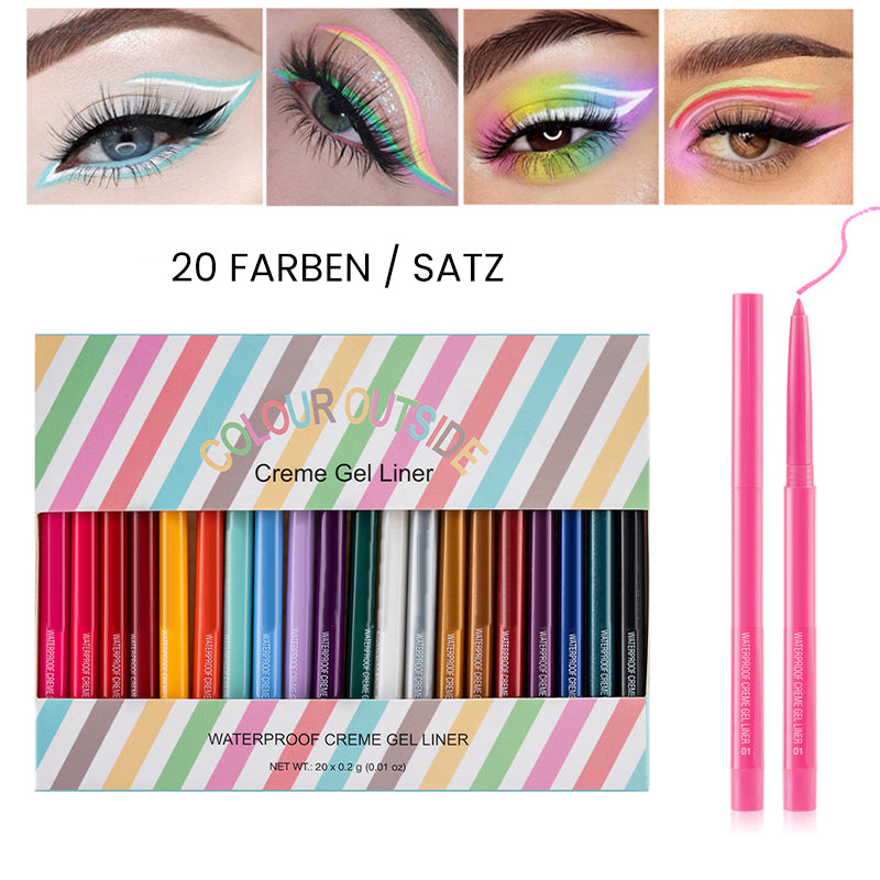 Blaudonau- 20 Stück Farbiges Eyeliner-Stift-Set