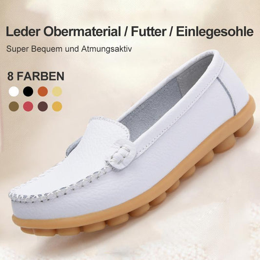 Blaudonau- Damen Leder Slip-on Flache Loafer Schuhe