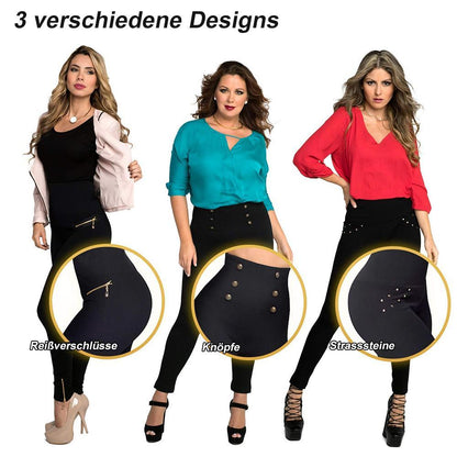 Blaudonau- Hose mit hoher Taille