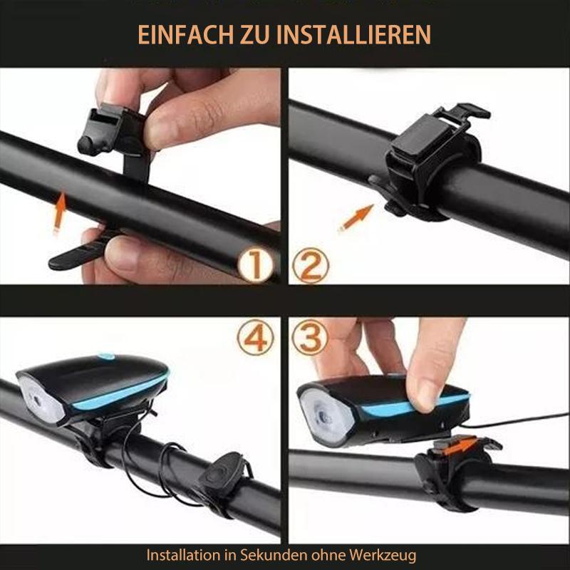 Blaudonau- 2- in- 1 Fahrrad USB Horn Frontleuchte