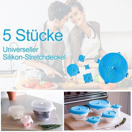 Blaudonau- Universeller Silikon-Stretchdeckel (5 Stücke)