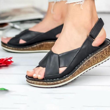 Blaudonau- 2019 Bequeme Sommer Sandalen mit offener Zehen Schwarz