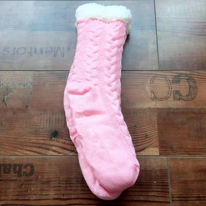 Blaudonau- Ultra-Plüsch Weiche Rutschfeste Socken, 1 Paar Rosa