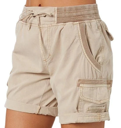 Blaudonau- Hohe Taille Damen lässig lose Shorts