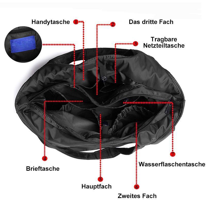 Blaudonau- Damen Große Kapazität Handtasche , Nylon Wasserdichte Umhängetasche