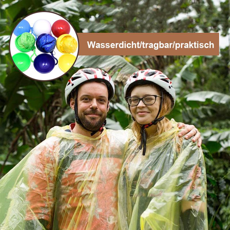 Blaudonau- bunter Regenponcho mit tragbarem Hakenball