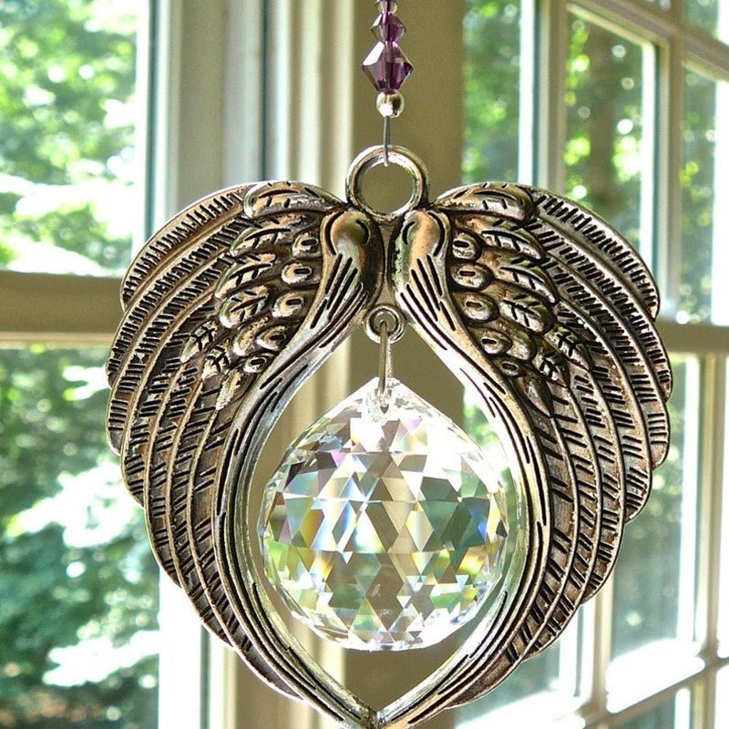 Blaudonau- Angel Wings Memorial Ornament purple