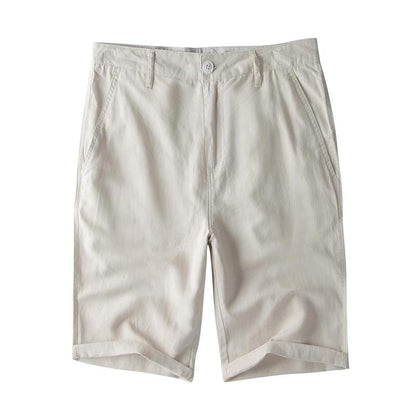 Blaudonau- Herren Shorts aus Leinen & Baumwolle Khaki