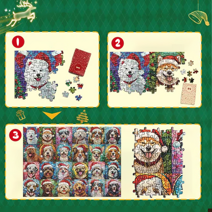 Blaudonau- Frohe Weihnachten Hunde Adventskalender Puzzle