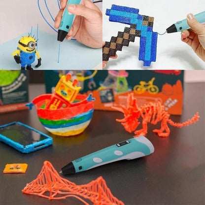 Blaudonau- 3D-Druckstift mit 5m Filament für Kinder und Erwachsene