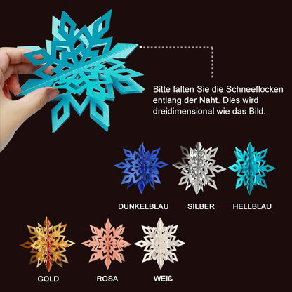 Blaudonau- Dreidimensionaler Schneeflockenanhänger-Weihnachtsdekoration