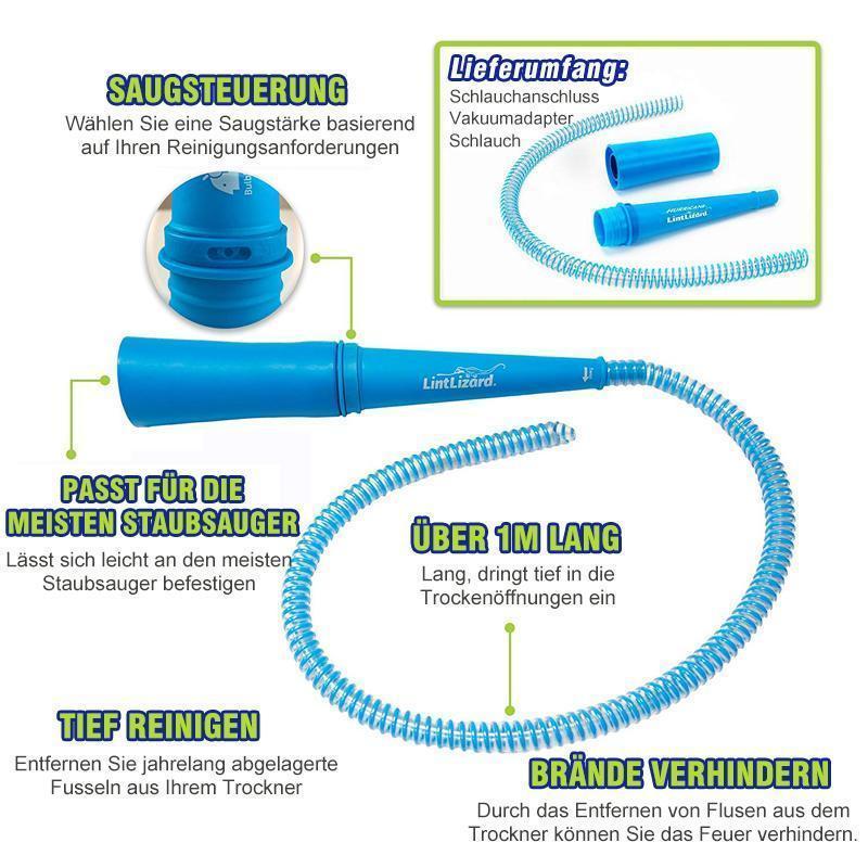 Blaudonau- Vent-Staubsaugerschlauch für Waschmaschine und Trockner, Fusseln entfernen