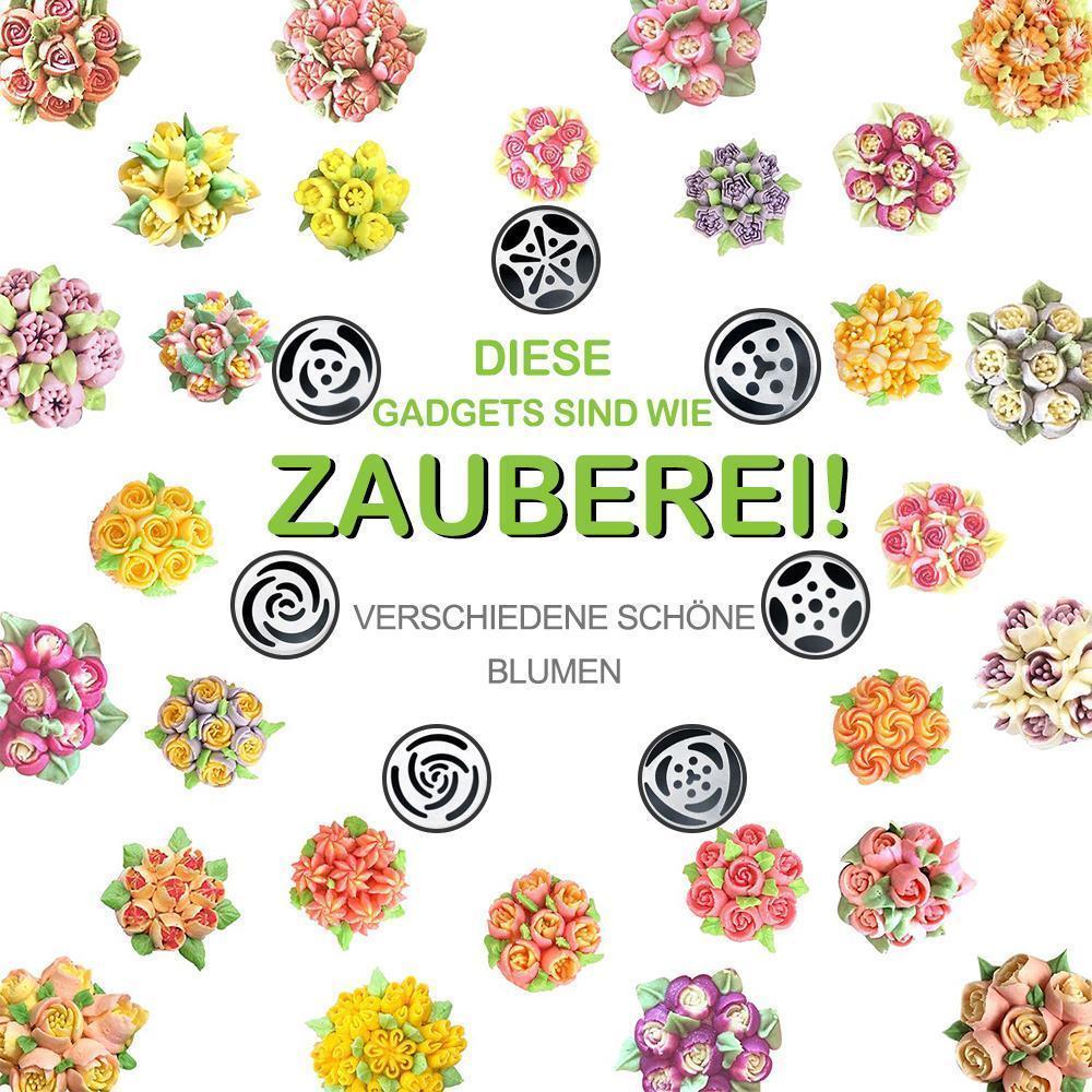 Blaudonau- Spritztüllen Set aus Edelstahl (13 teilig) für Cupcakes & Kuchen Dekoraktion