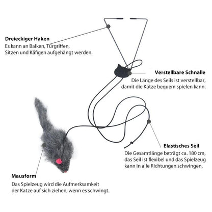 Blaudonau- Hängendes lustiges Katzenspielzeug in Mausform