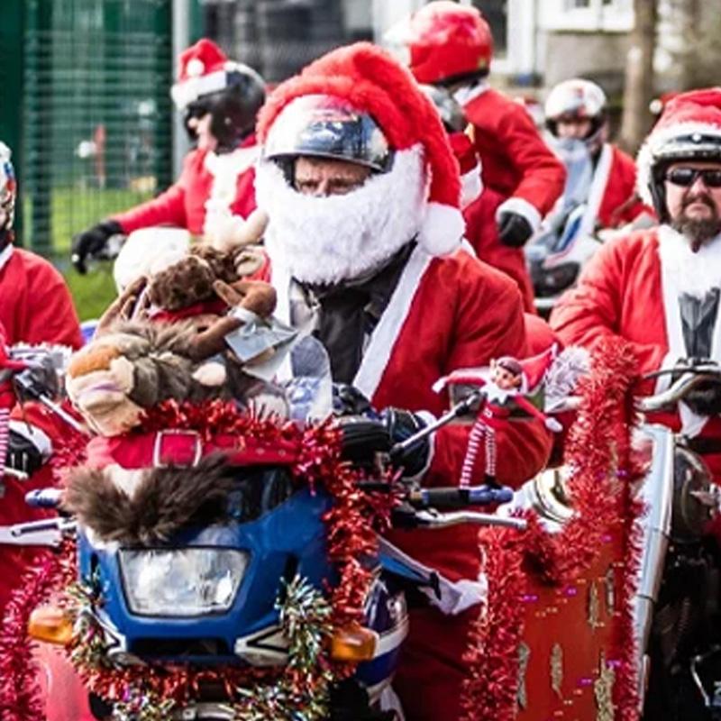 Blaudonau- Weihnachtsmann Motorradhelm Protektor