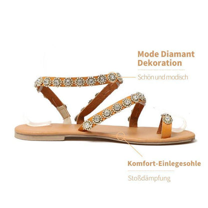 Blaudonau- Sommer Diamant Blume Sandalen