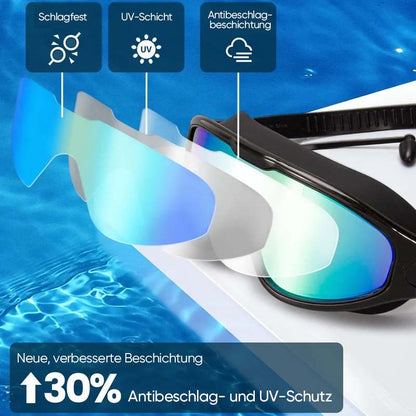 Blaudonau- Weitwinkel-Schwimmbrille mit Antibeschlag-Effekt