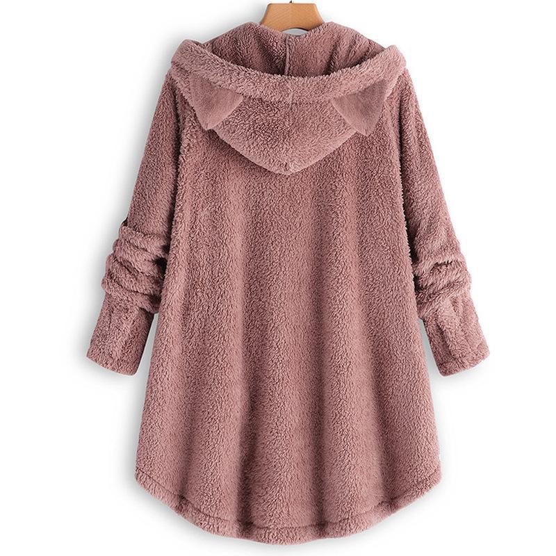 Blaudonau- Damen Freizeit Warme Kapuzenpullover Pink