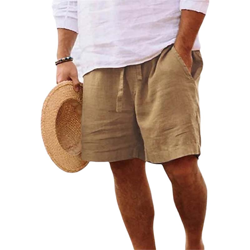 Blaudonau- Herren-Strandshorts aus Baumwoll Leinen