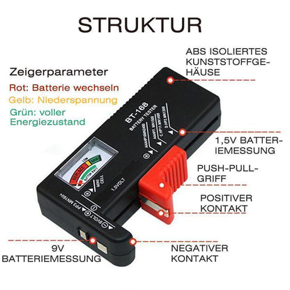 Blaudonau- Batterie Aufbewahrungsbox mit universalen Batterie Tester